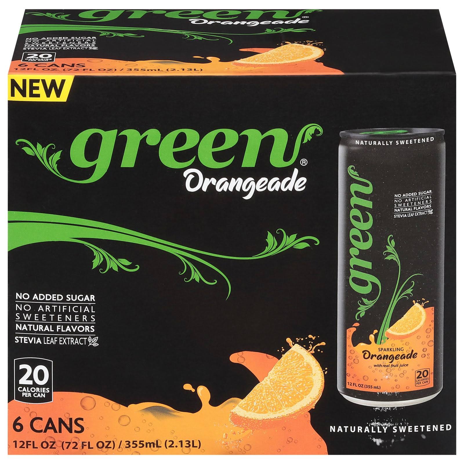 Green Orangeade - No Added Sugar, 10% Real Orange Juice, 20 Calories P