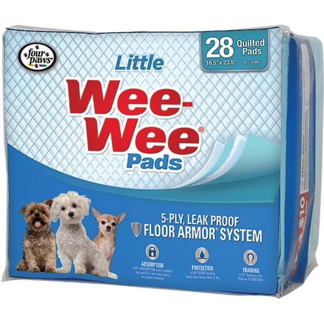 Four Paws Products Lil Dog Wee Wee Pads - 28 Quilted Pads