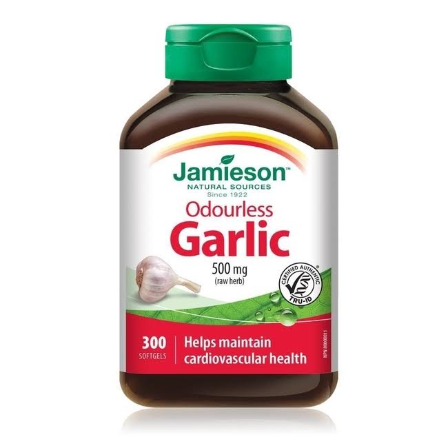 Jamieson Odourless Garlic Supplement - 500g, 300 Softgels