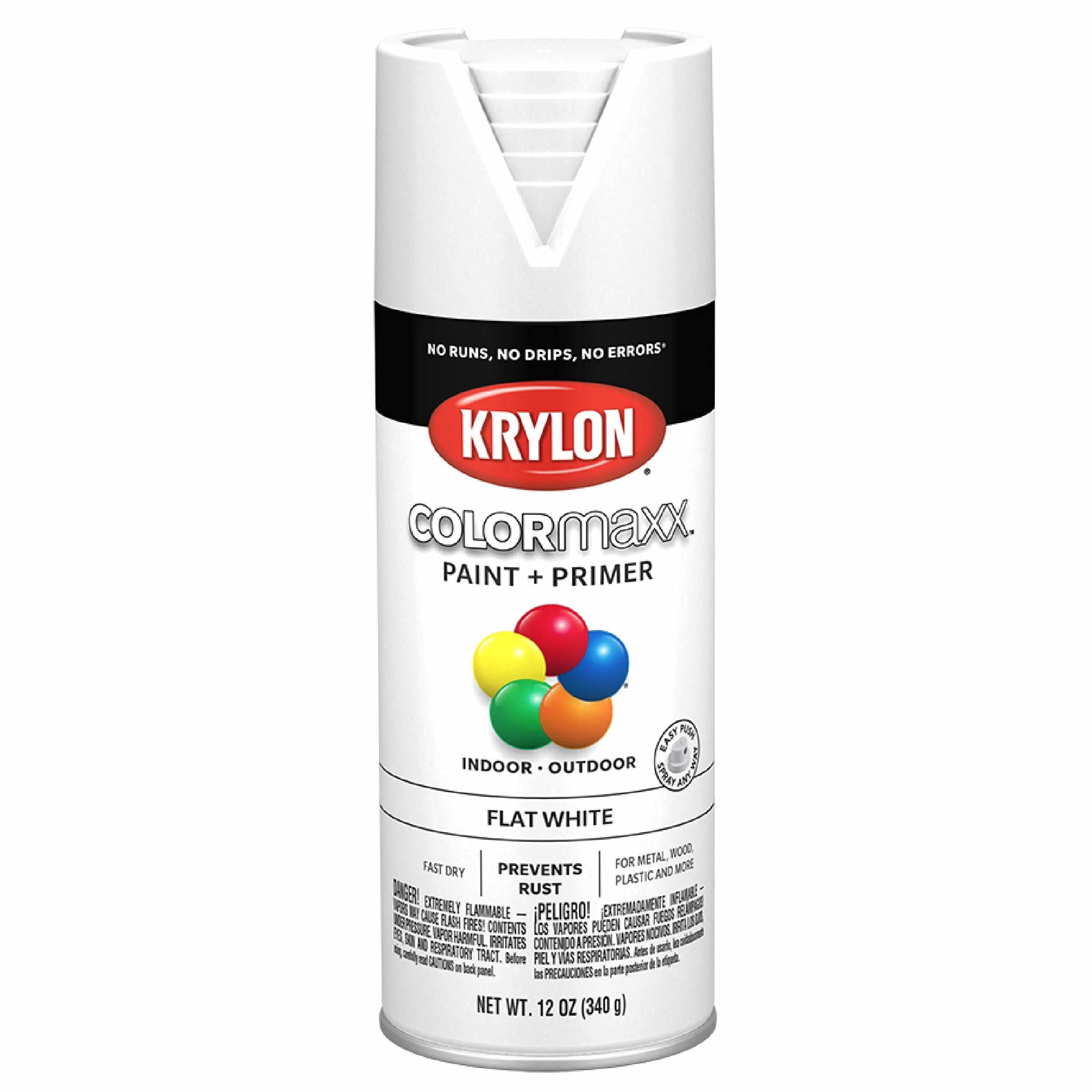 KRYLON COLORmaxx Spray Paint Flat White 12 oz Aerosol Can K05548007