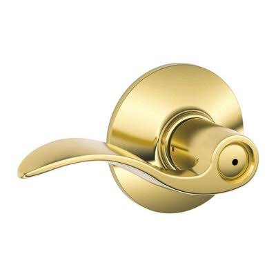 Schlage Lock Accent Privacy Lever - Bright Brass