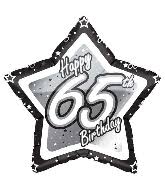 18" Black & Silver 65" Birthday Foil Balloon - Mylar Balloons Foil