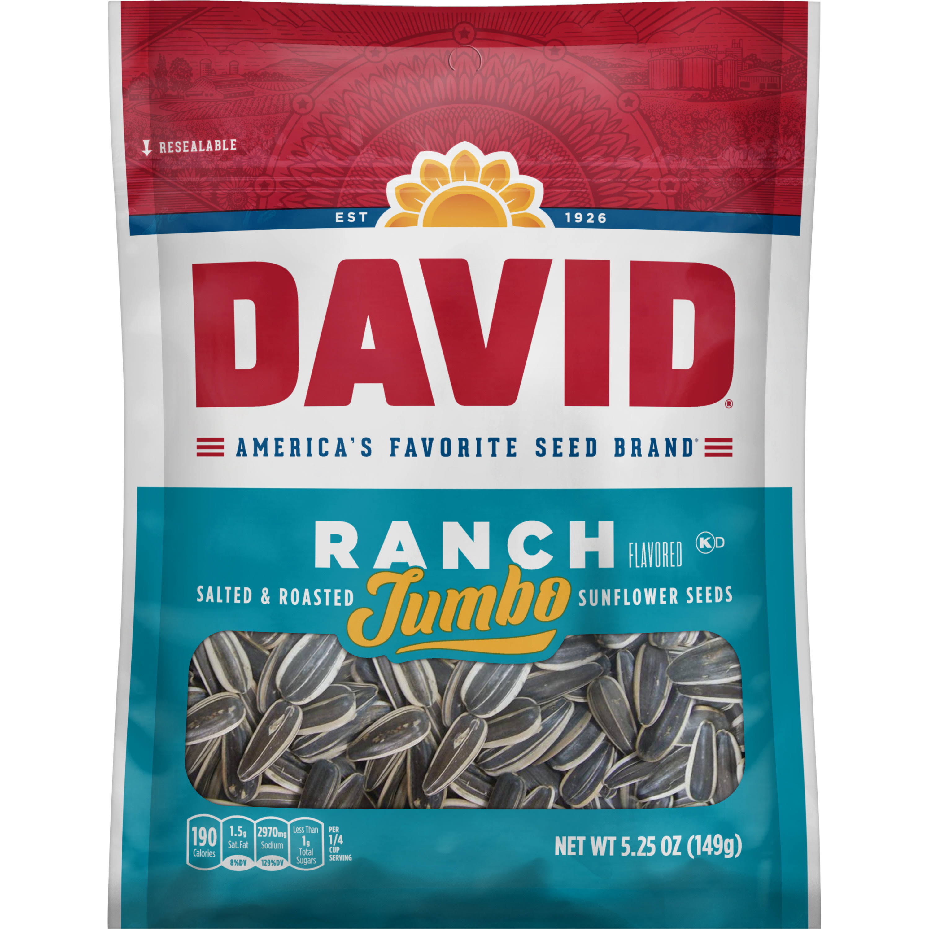 David Sunflower Seeds - Ranch, 149g