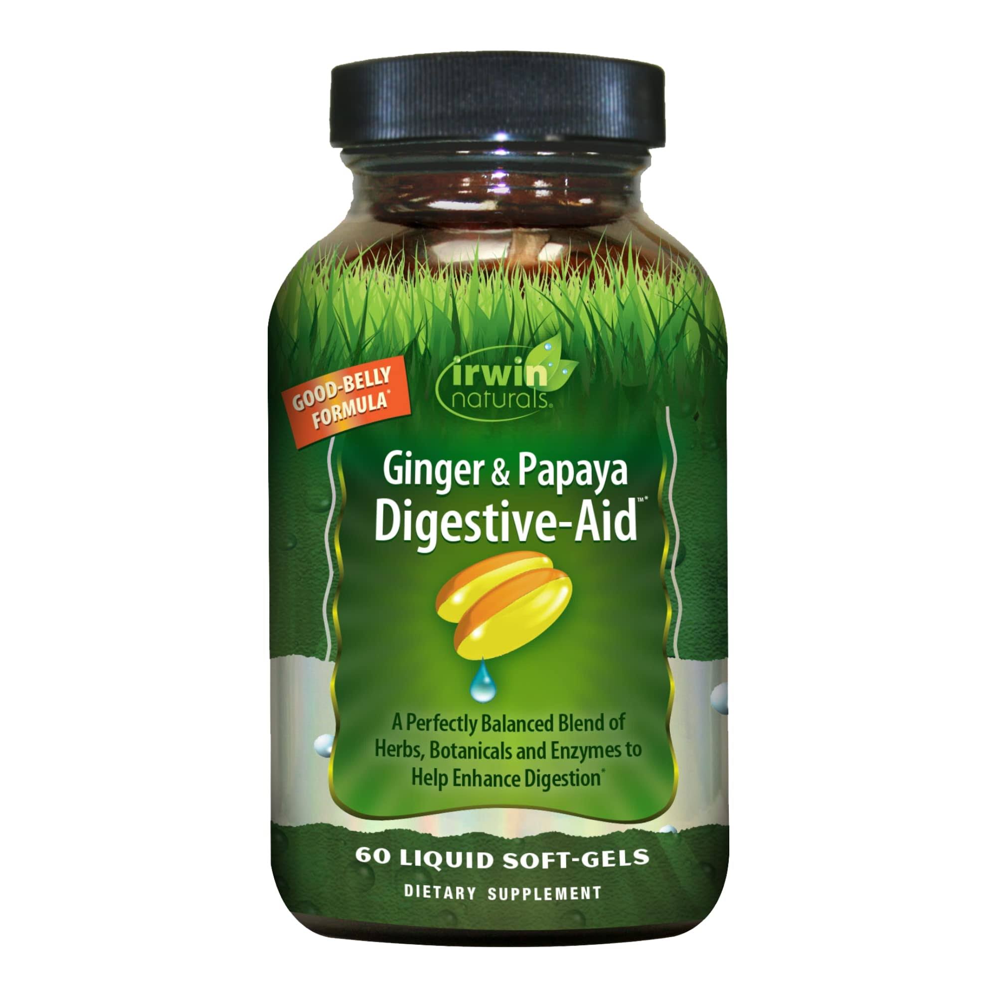 Irwin Naturals Ginger & Papaya Digestive-Aid - 60 Liquid Soft-Gels