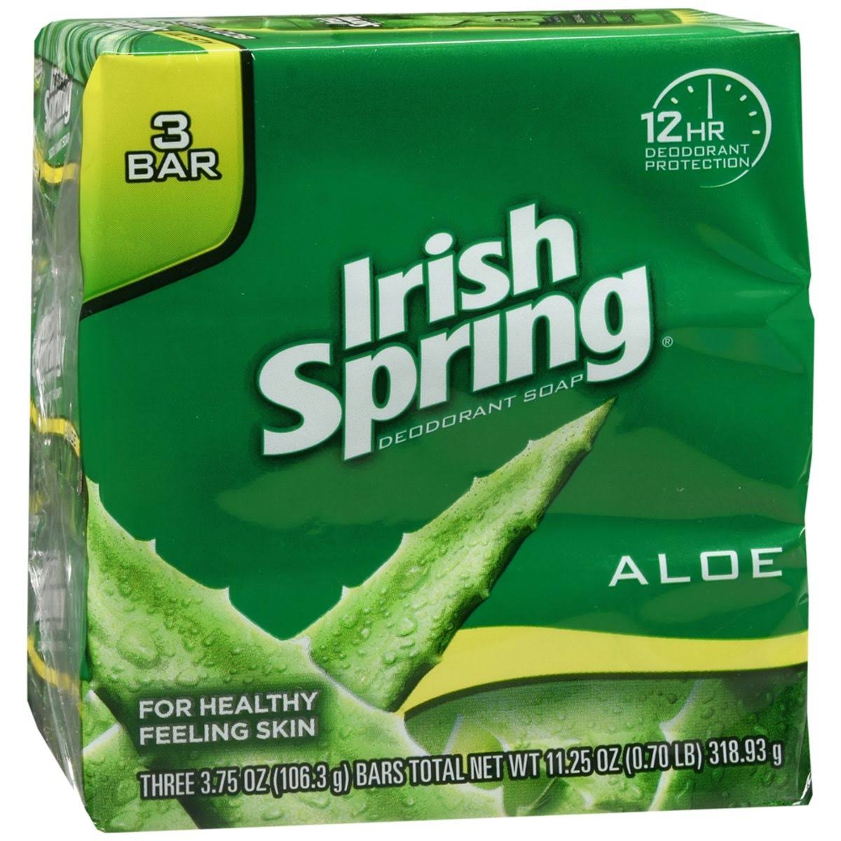 Irish Spring Aloe Deodorant Soap - 3 x 3.75 oz