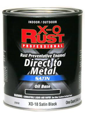 True Value XO18-QT Premium X-O Rust Interior/Exterior Anti Rust Enamel - 1qt, Satin Black