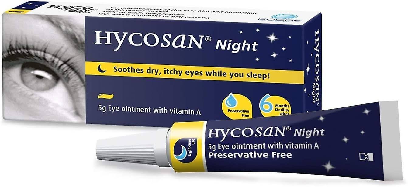 Hycosan Night Eye Ointment - 5g, with Vitamin A