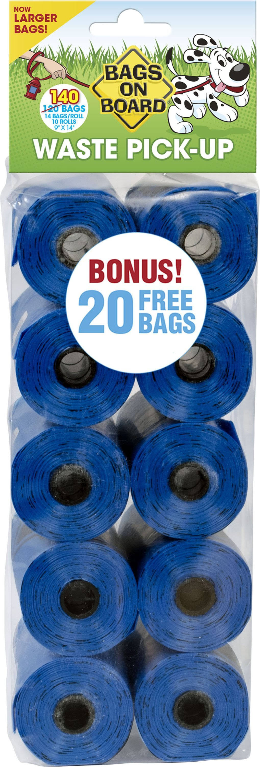 Bags on Board Bag Refill Pack - Blue, 140 Count
