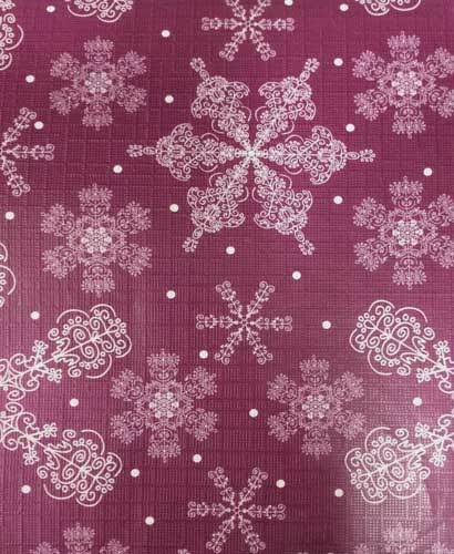 Lintex Linens Festive Holiday Snowflake Peva Table Cloth 60"x 84" Oblong Table Cloth / Burgundy