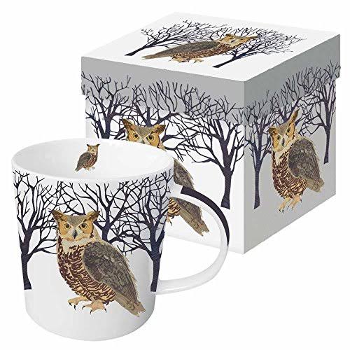 Paperproducts Design Gift Boxed Porcelain Mug - Winter Woods Owl, 13.5oz