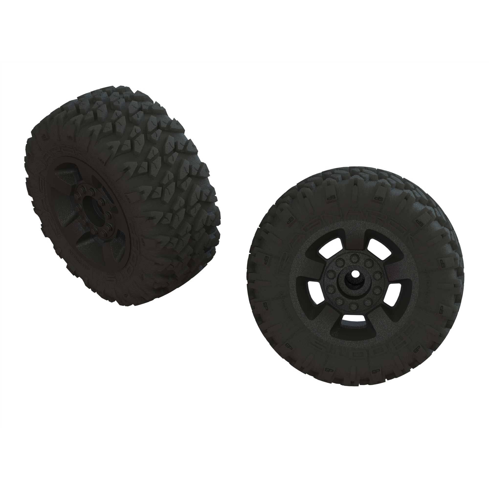 Arrma ARA550052 - dBoots Ragnarok MT Tire Set Glued Black 2
