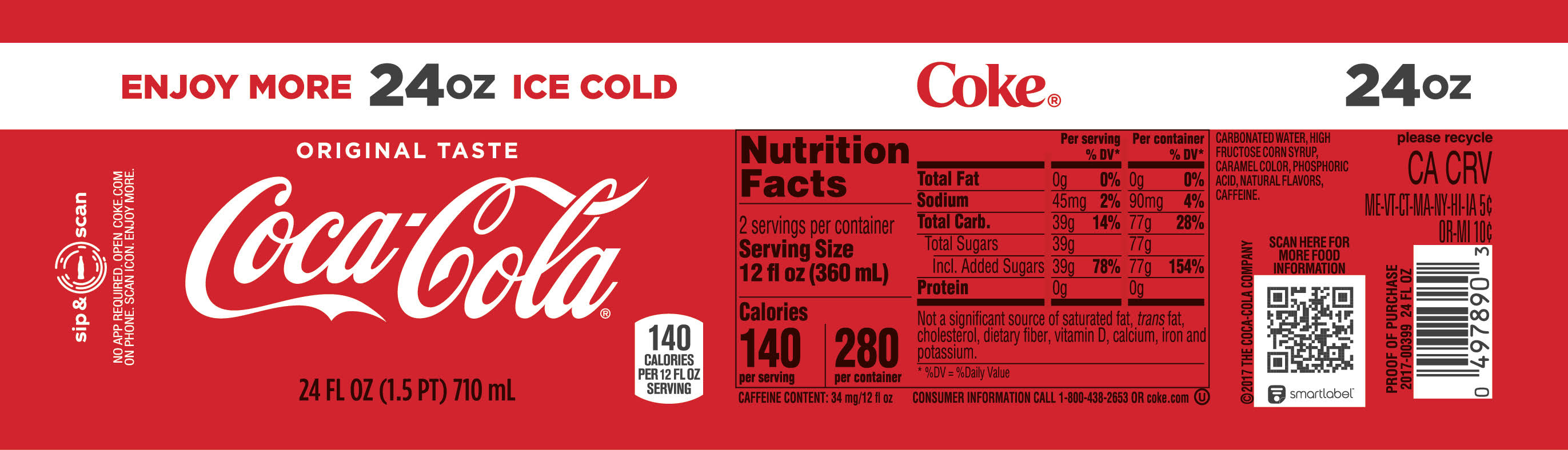 Coca-Cola Cola Soda - 24oz