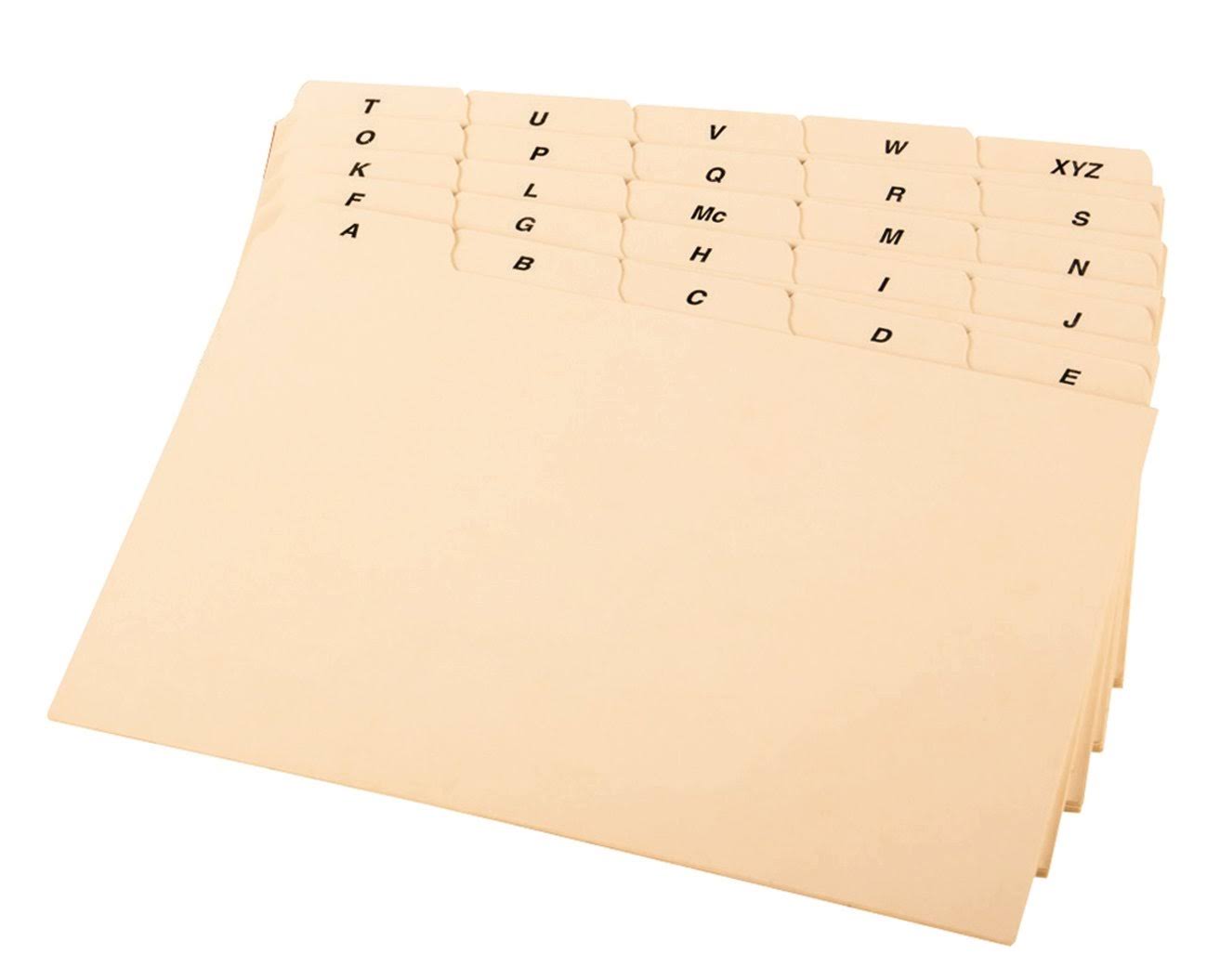 Tops Products Index Card Guides - 4" x 6", Alphabetical