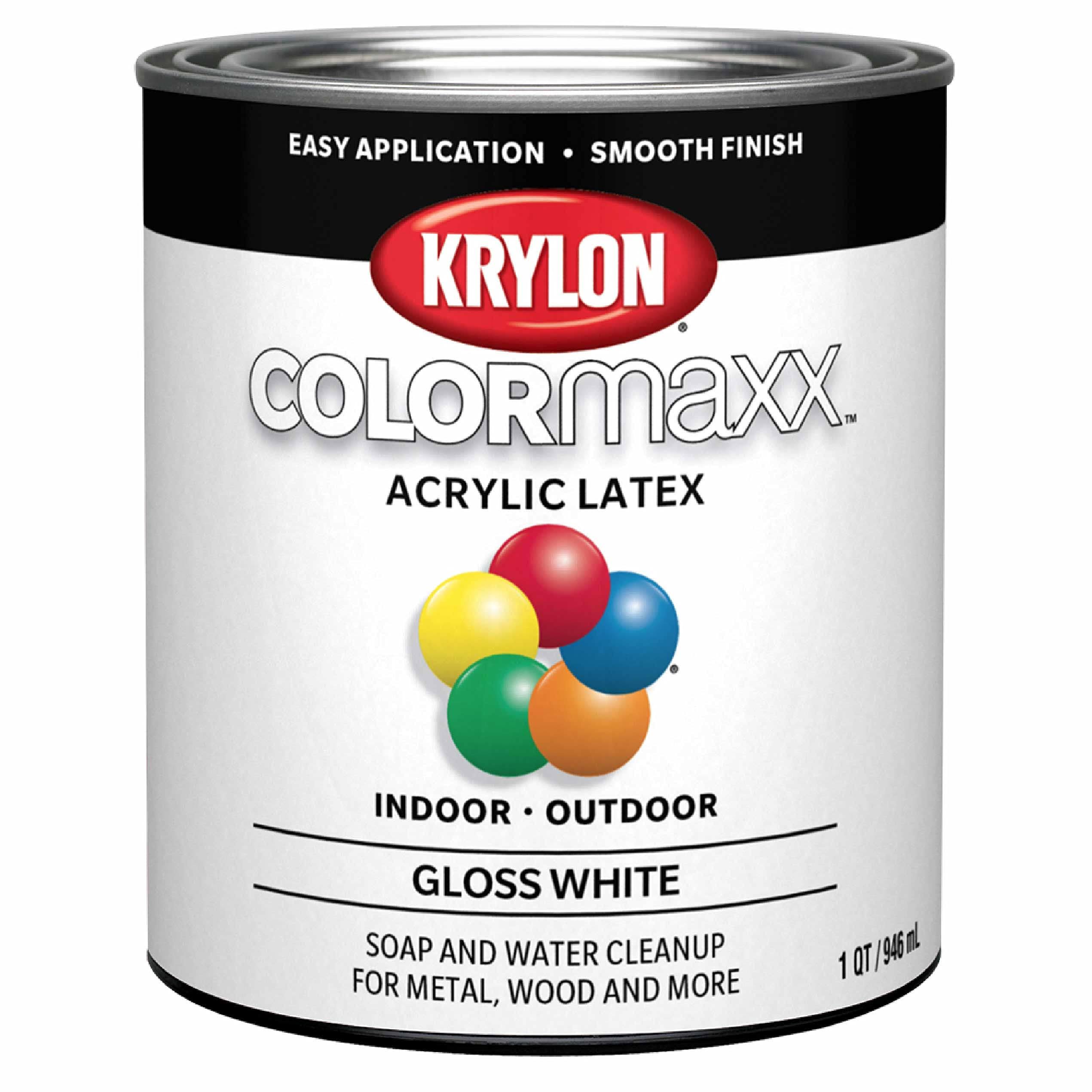 Krylon K05625007 COLORmaxx Paint Gloss White Quart
