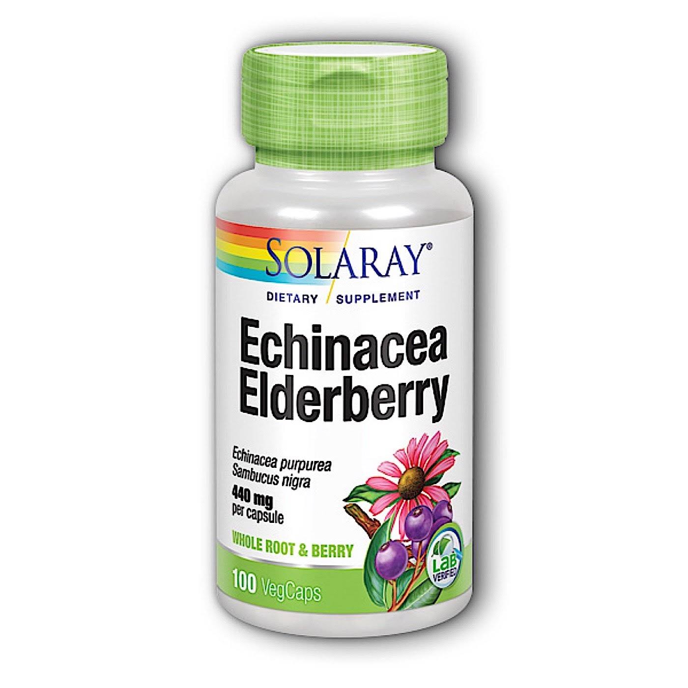Solaray Echinacea and Elderberry Capsules Supplement - 440mg, 100ct