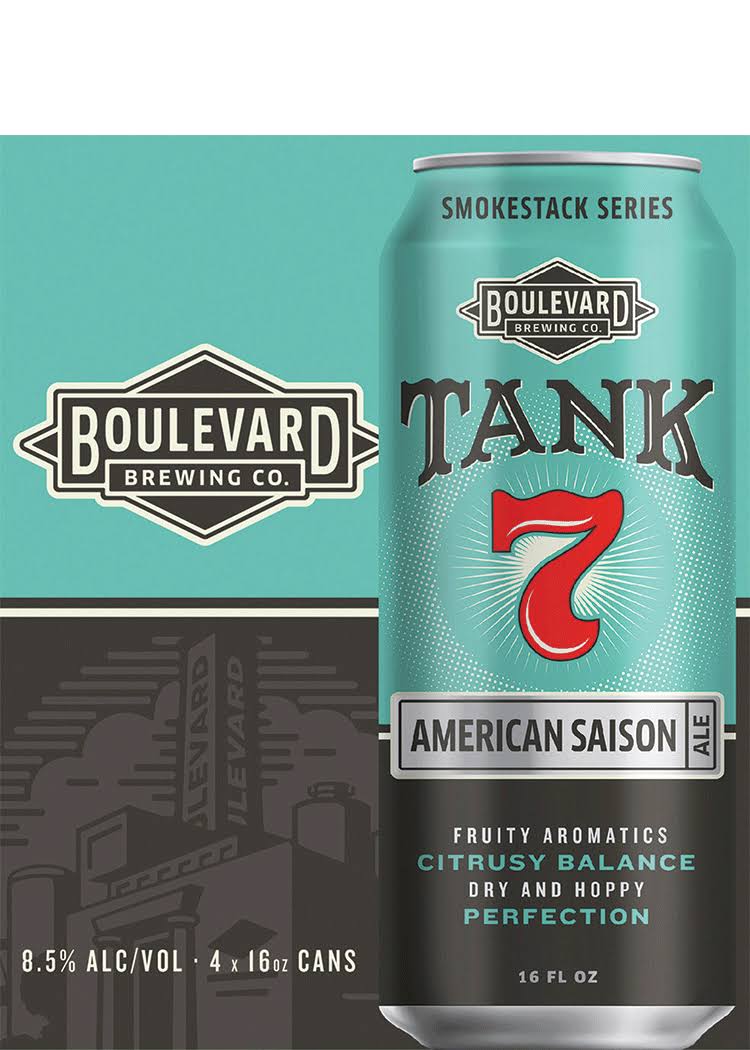 Boulevard Beer, American Saison Ale, Tank 7 - 4 pack, 16 oz cans