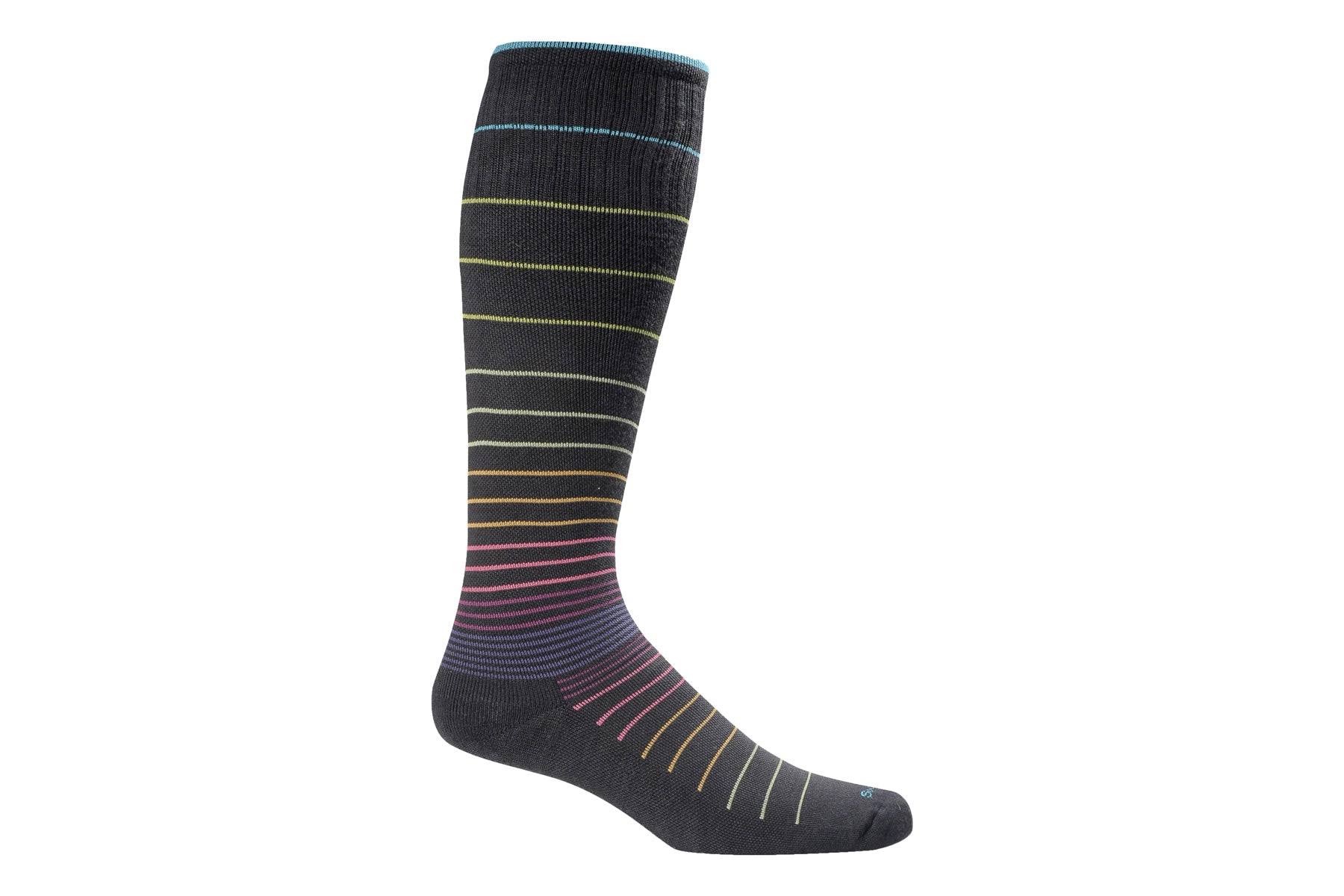 Sockwell Men's Circulator Compression Socks - Medium to Large, Black Stripe
