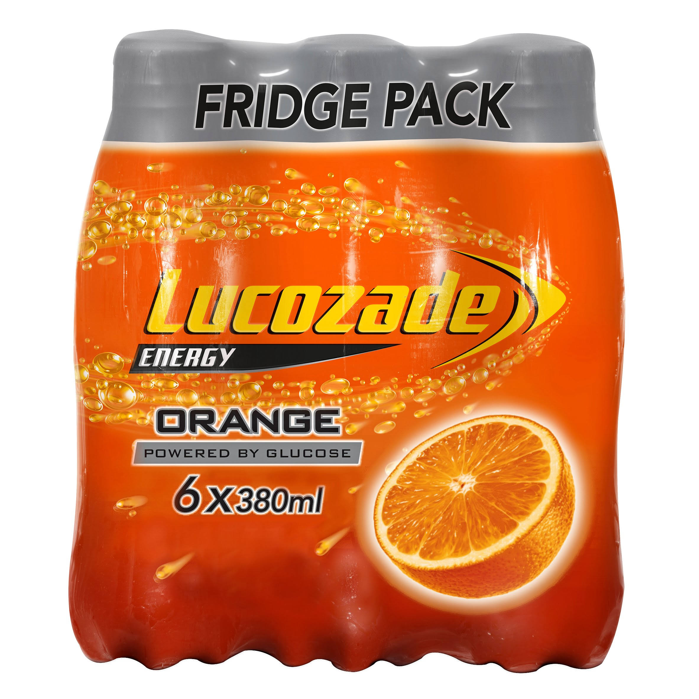 Lucozade Energy Drink - Orange, 6 x 380ml
