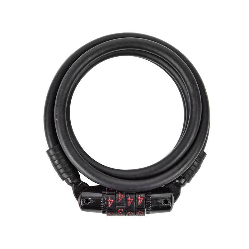 Sunlite Bike Leash Plus Combination Lock Cable - Black, 3.7' x 6mm