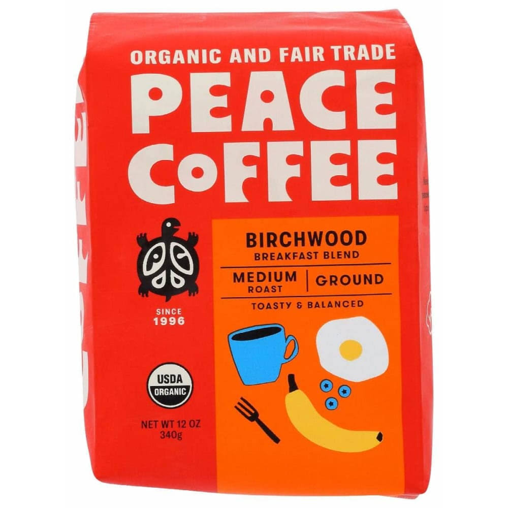 Peace Coffee Coffee, Organic, Ground, Medium, Birchwood Breakfast Blend - 12 oz