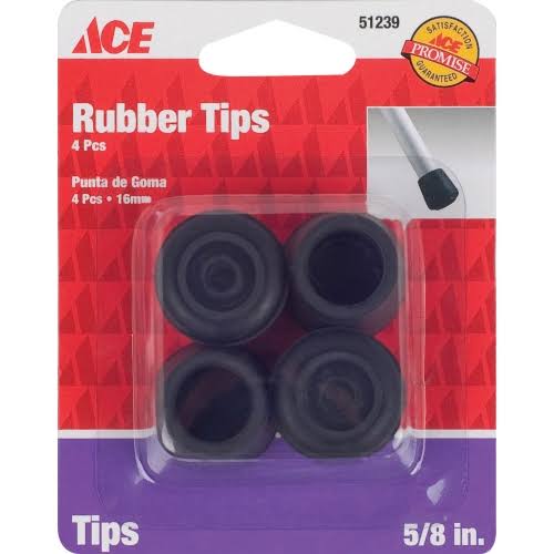 Ace Rubber Leg Tip, 5/8", Black - 4 pack