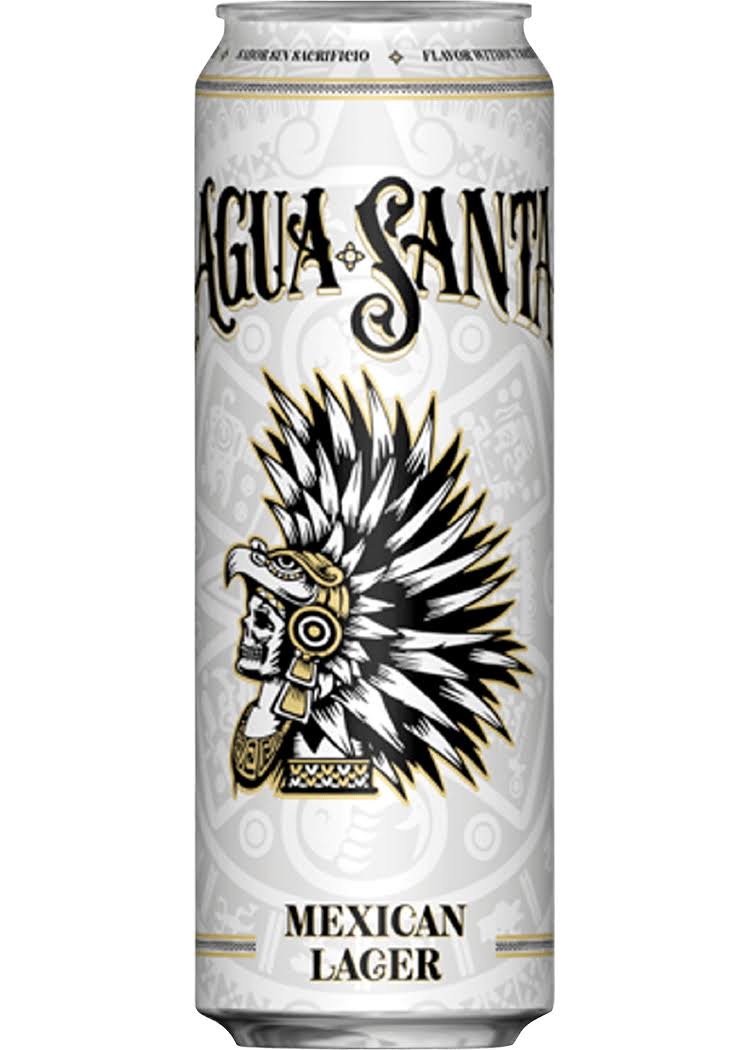 Agua Santa Beer, Mexican Lager, 4 Pack - 4 pack, 19.2 fl oz cans