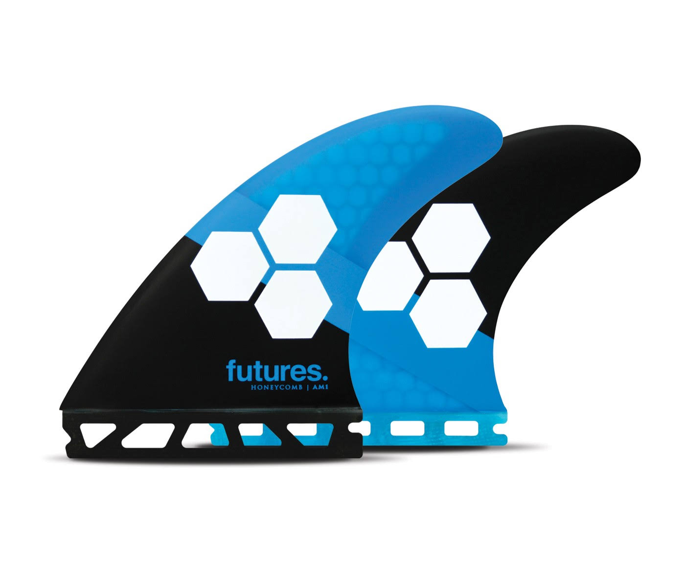 Futures Am1 Honeycomb Surfboard Fin Set - Blue and Black, Medium