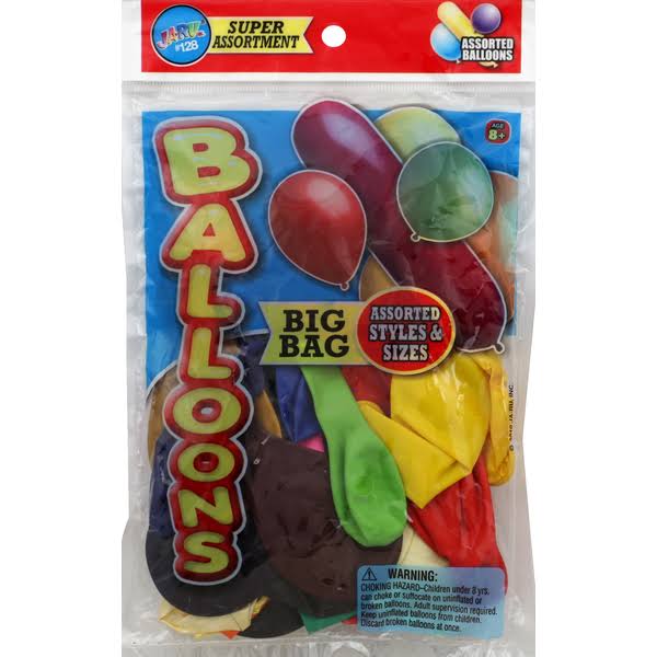 JA-RU Balloons Asst Size EA Balloons Asst (Pack of 2)