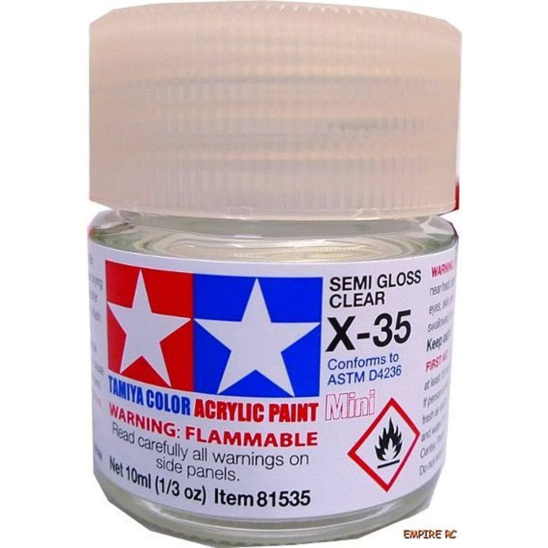 Tamiya Acrylic Model Paint - X-35 Semi Gloss Clear - 10ml - 81535