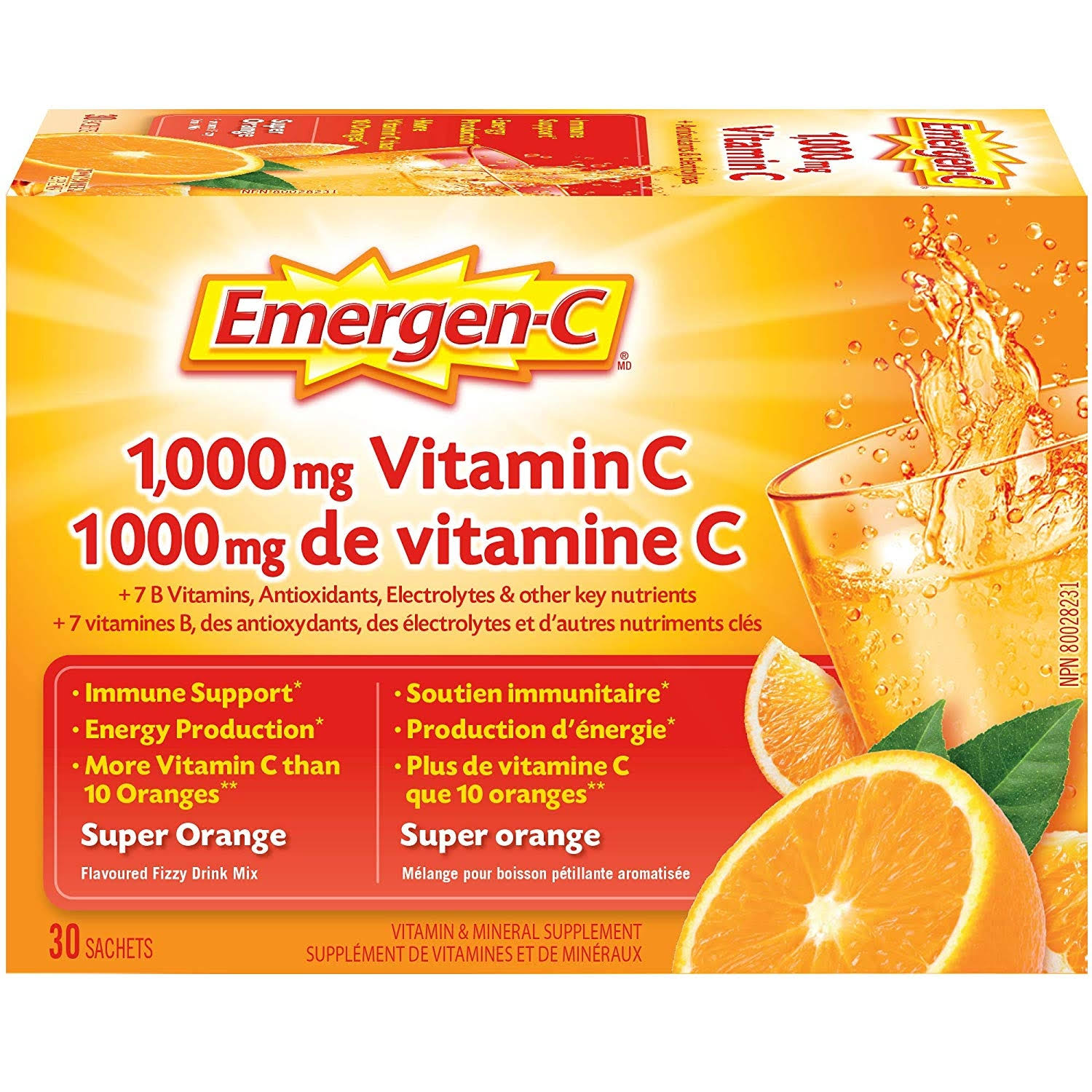Emergen-c Vitamin C Super Orange - 30 Packets