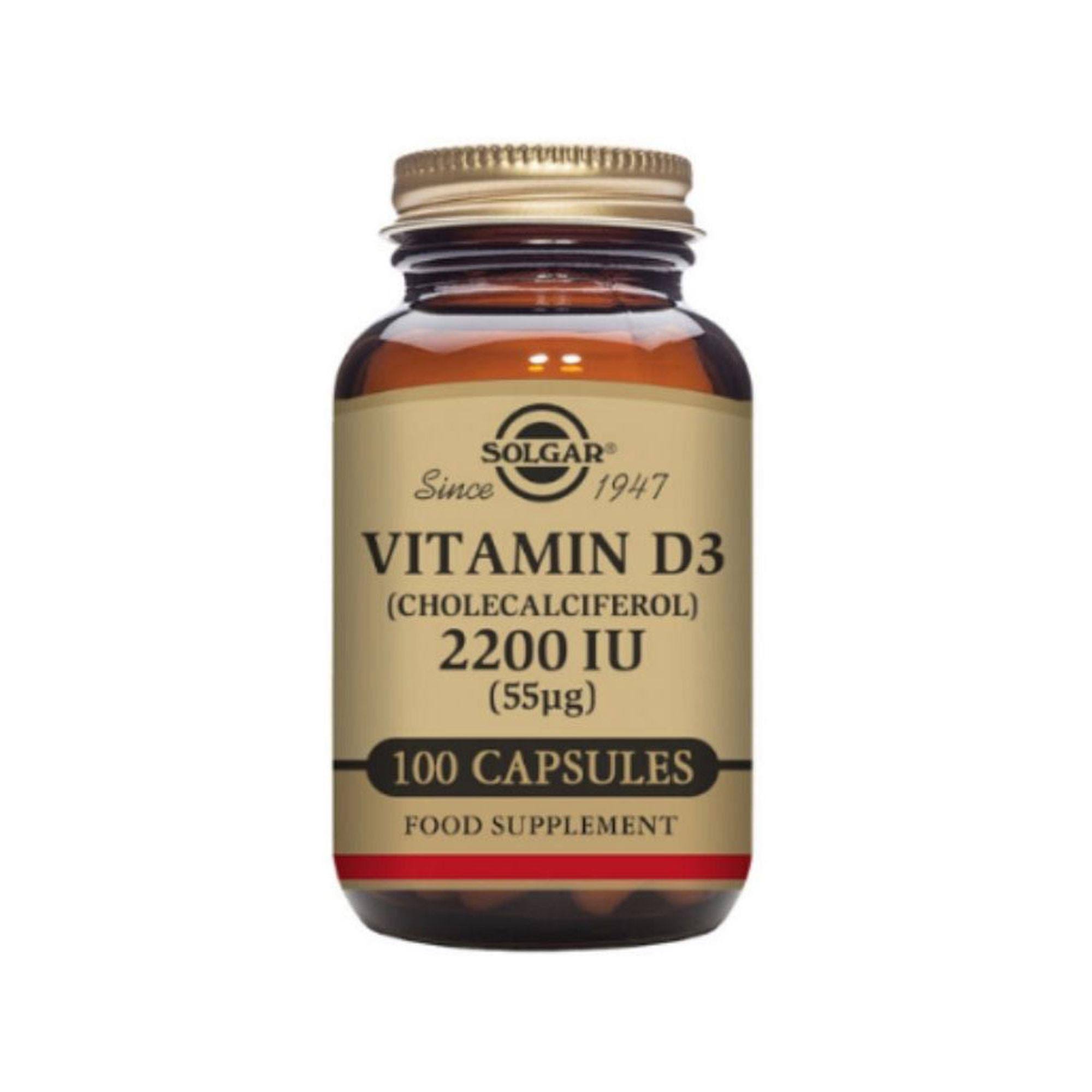 Solgar Vitamin D3 - 2,200 IU, 50 Vegetable Capsules