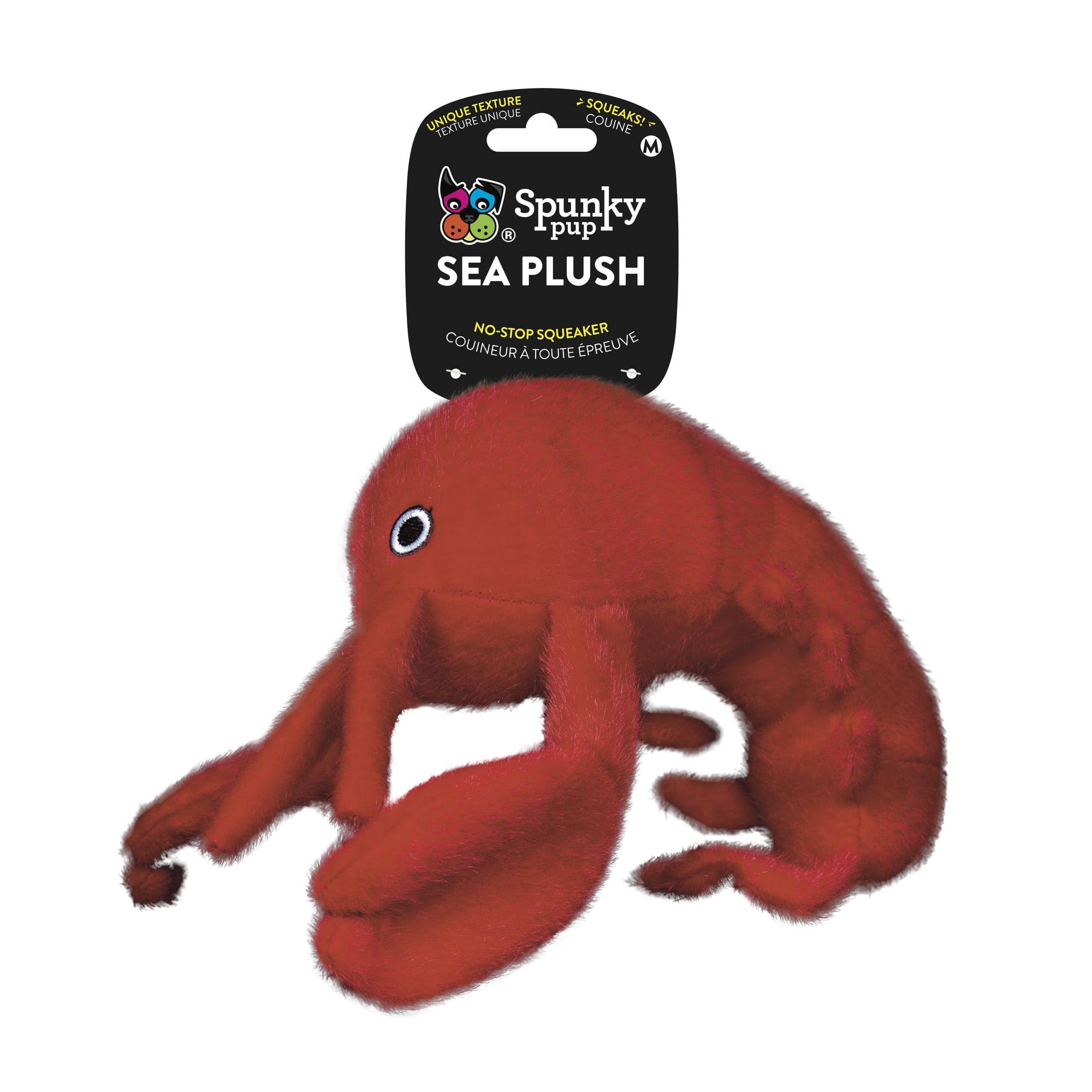 Spunky Pup Sea Plush Lobster Dog Toy - Medium