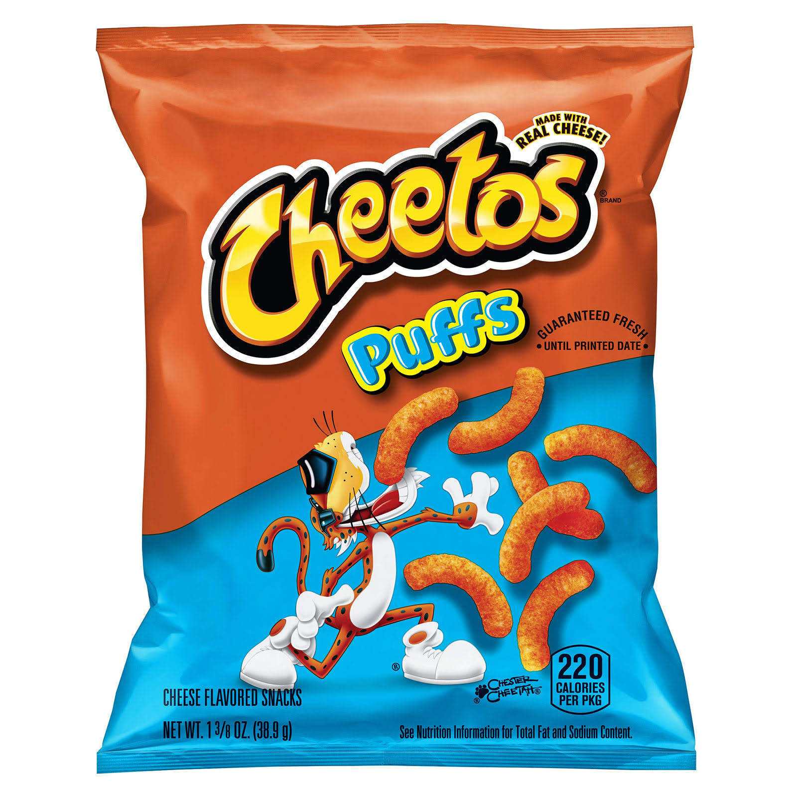 Cheetos Puffs Cheese Flavored Snacks, 1.375 Ounce Bags (Pack of 8)