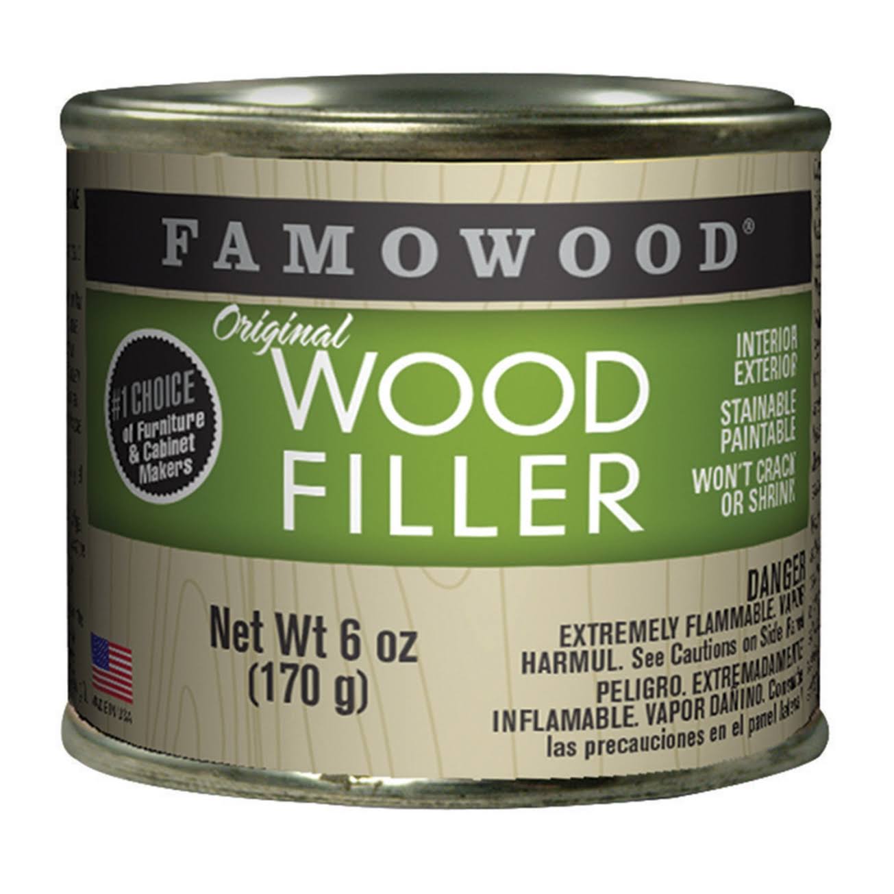 Famowood Solvent Based Wood Filler - 6oz, Mahogany