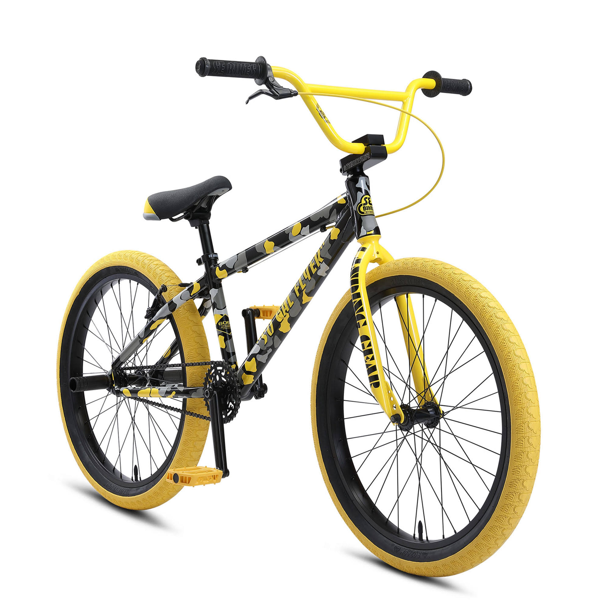 SE Bikes 2021 So Cal Flyer 24 Inch Bike Yellow Camo | Alans BMX