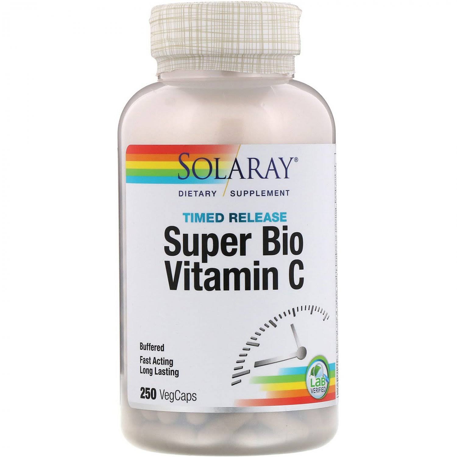 Solaray - Timed Release Super Bio Vitamin C - 250 VegCaps