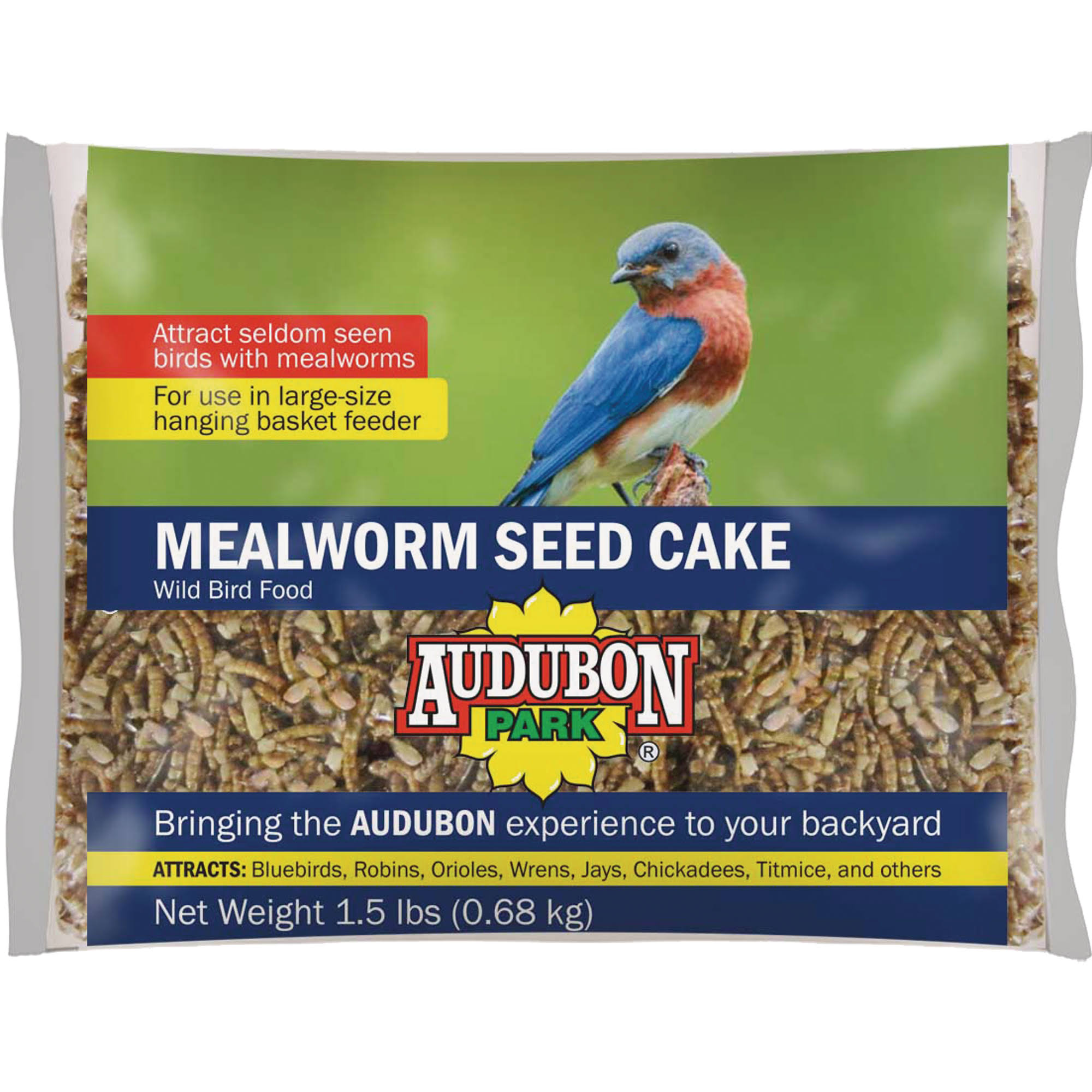 Audubon Park Mealworm Seed Cake Wild Bird Food - 1.5lbs