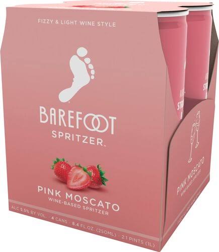 Barefoot Spritzer Pink Moscato - 250ml, 4pk