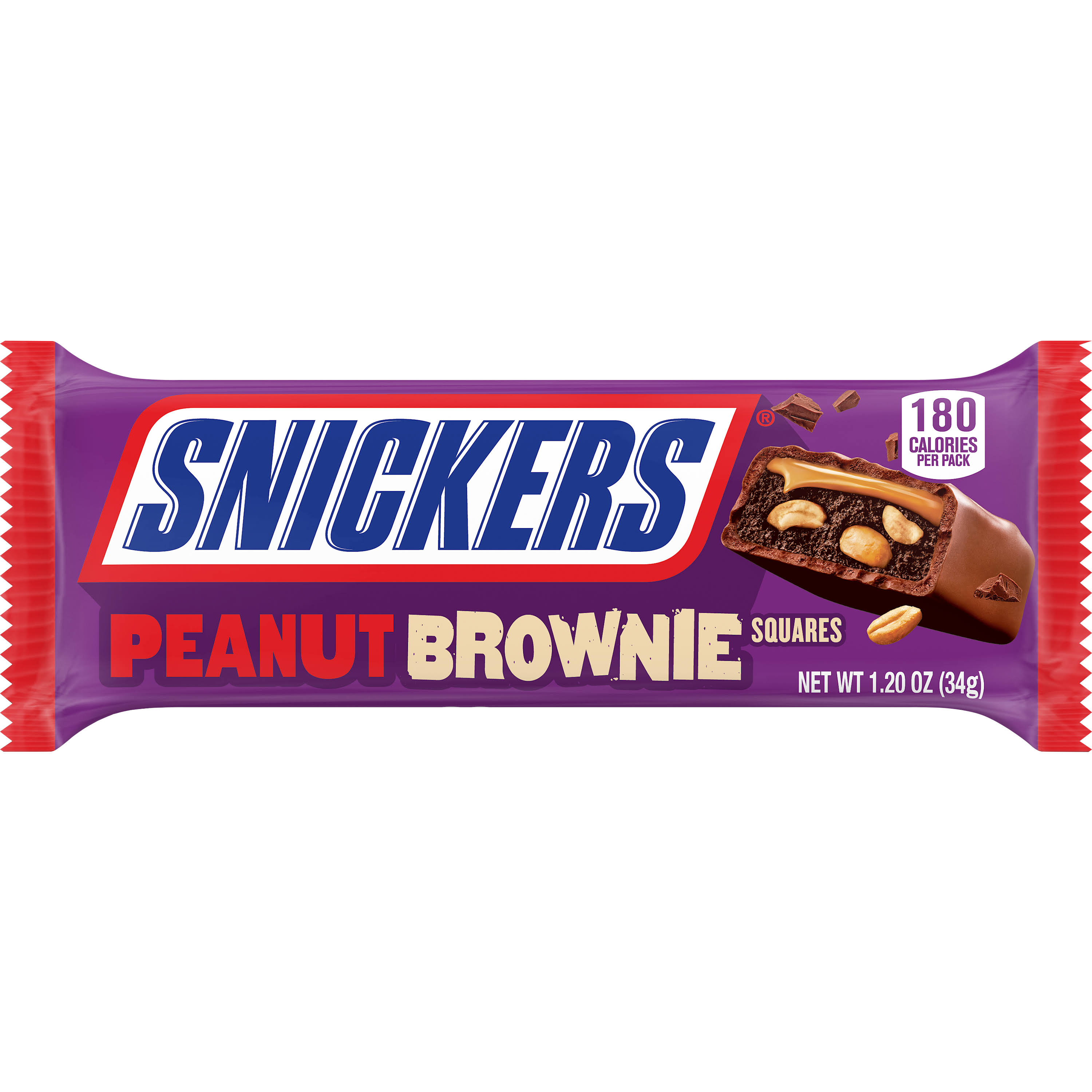 Snickers Brownie Squares, Peanut - 1.20 oz