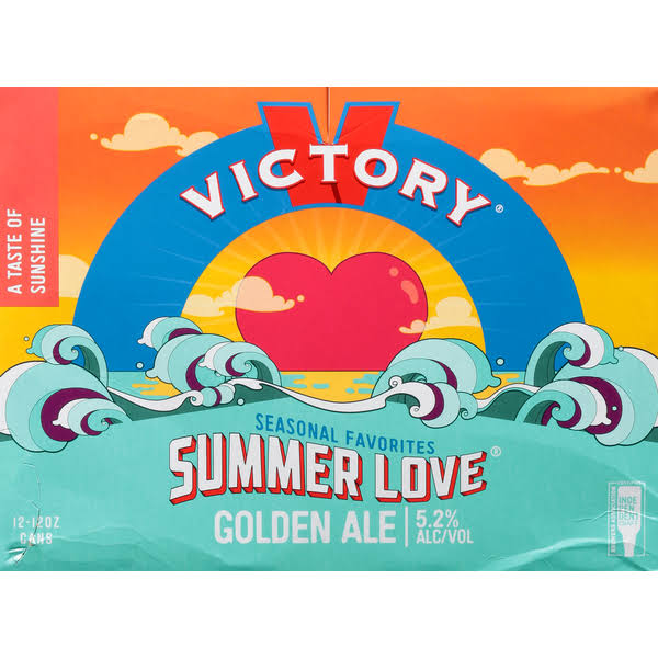 Victory Beer, Golden Ale, Summer Love, 12 Pack - 12 pack, 12 oz cans