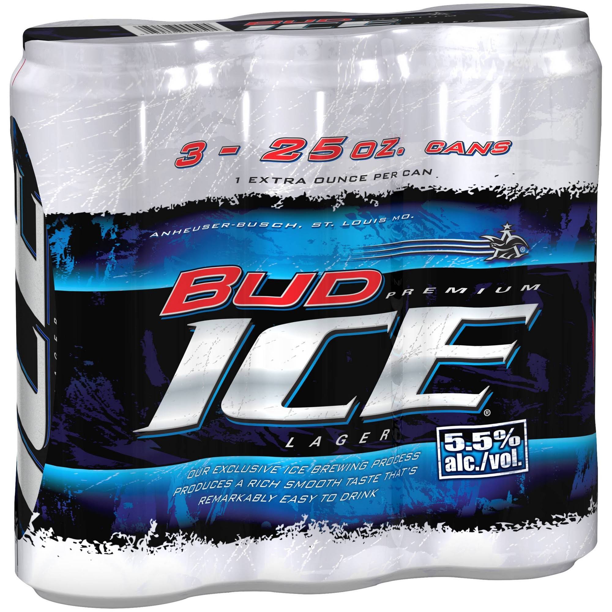 Bud Ice Beer - 3pk, 25oz