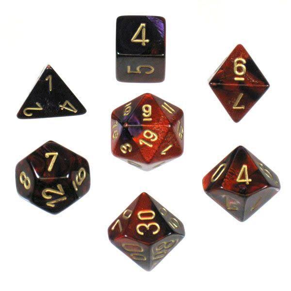 Chessex Polyhedral 7-Die Set Gemini Purple-Red/Gold