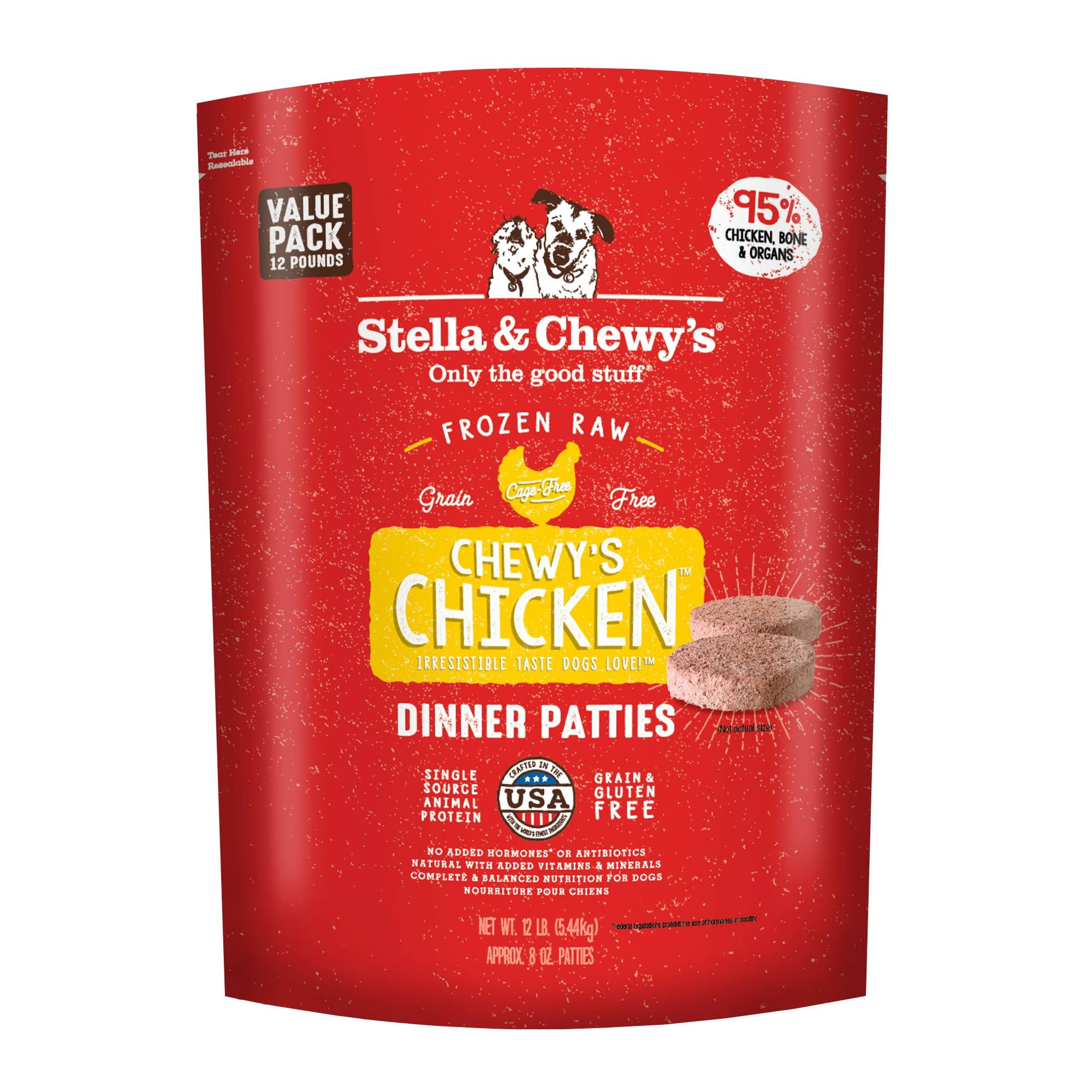 Stella and Chewy's Stella's Super Chicken Dinner Patties Raw Frozen Dog Food - 12lb