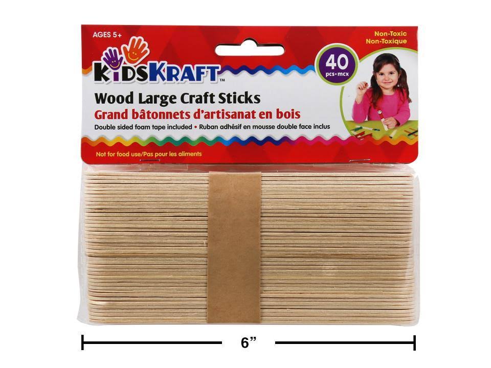 Kids Craft 40-pc. Large Craft Sticks, Natural Wood