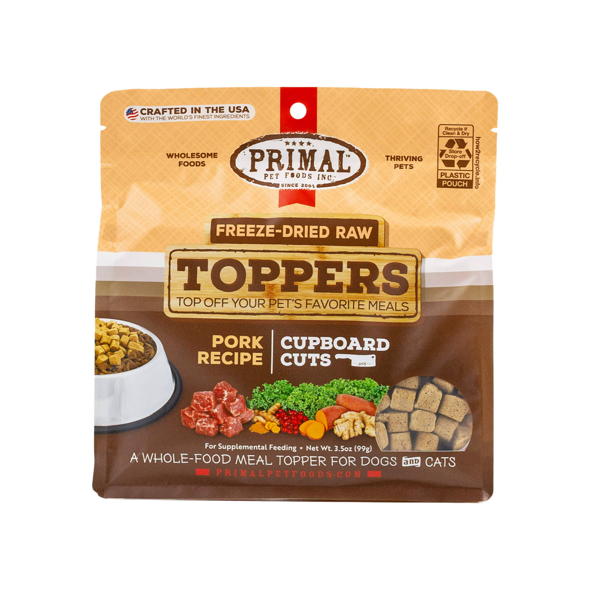 Primal Cupboard Cuts - Pork Freeze Dried Raw Topper 3.5 oz