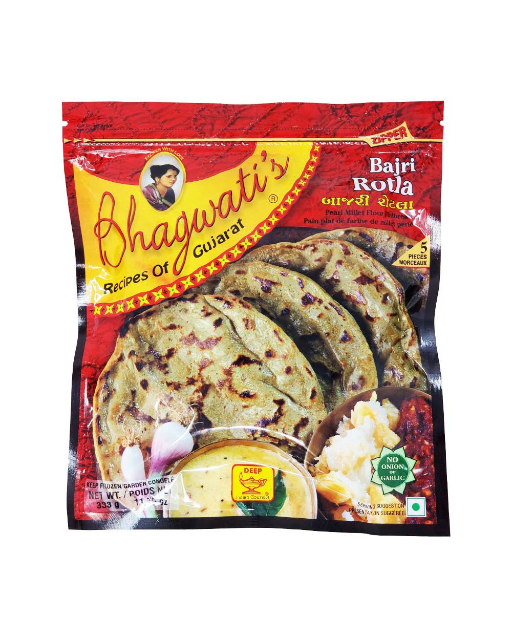 Deep Bhagwati's Bajri Rotla Millet Flour Bread - 5 ct - 11.75 oz