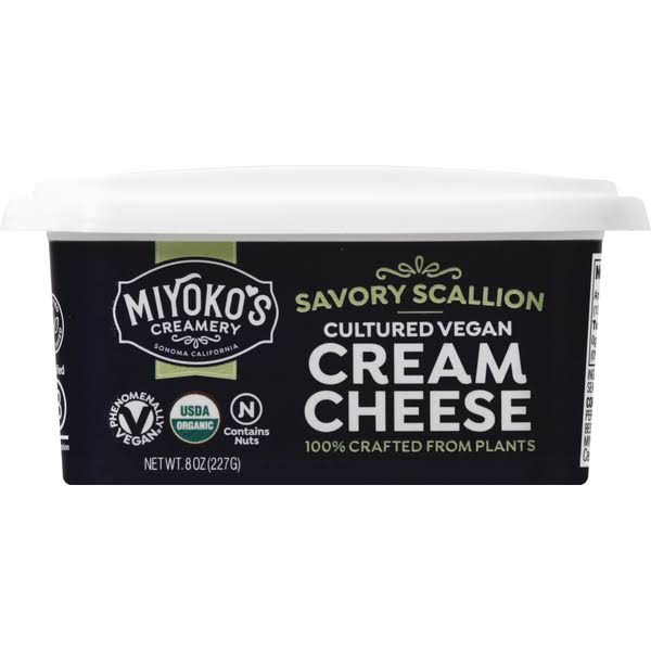 Miyoko's Cream Cheese, Vegan, Sensational Scallion - 8 oz