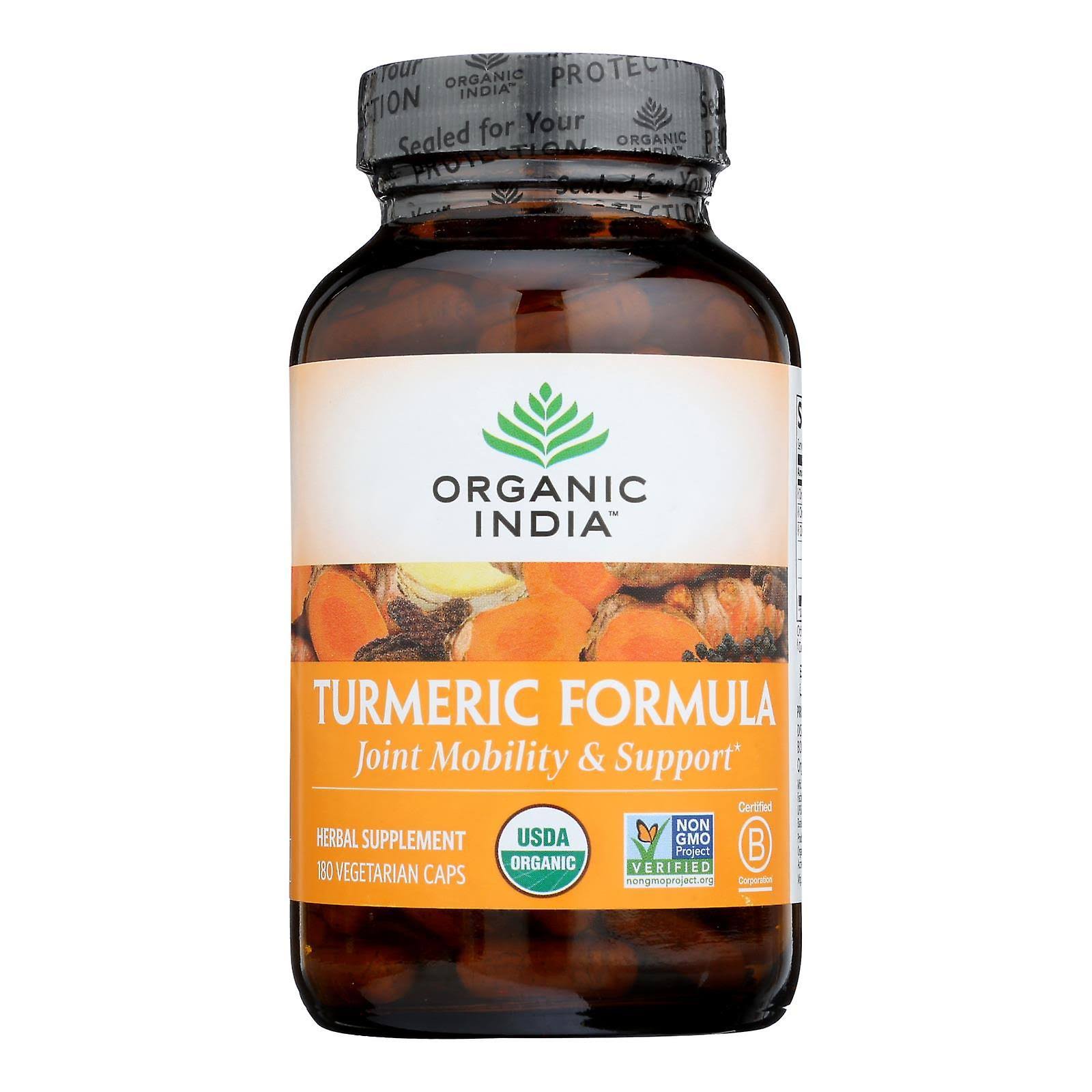 Organic India Turmeric Capsule Supplements - 180ct