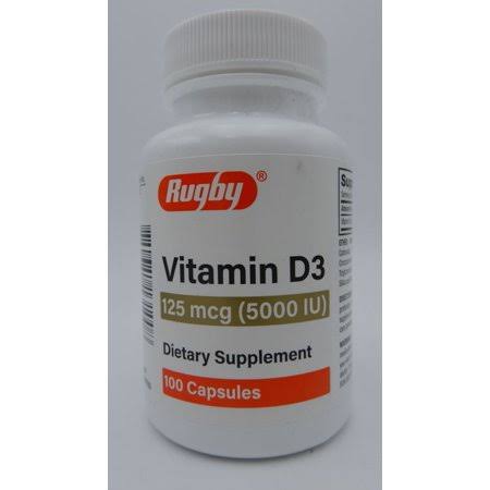 Rugby Vitamin D3, 125 mcg, 100 Capsules 880681131008cl