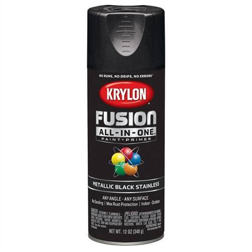 Krylon Fusion All in One Spray Paint - Metallic Black Stainless, 12oz